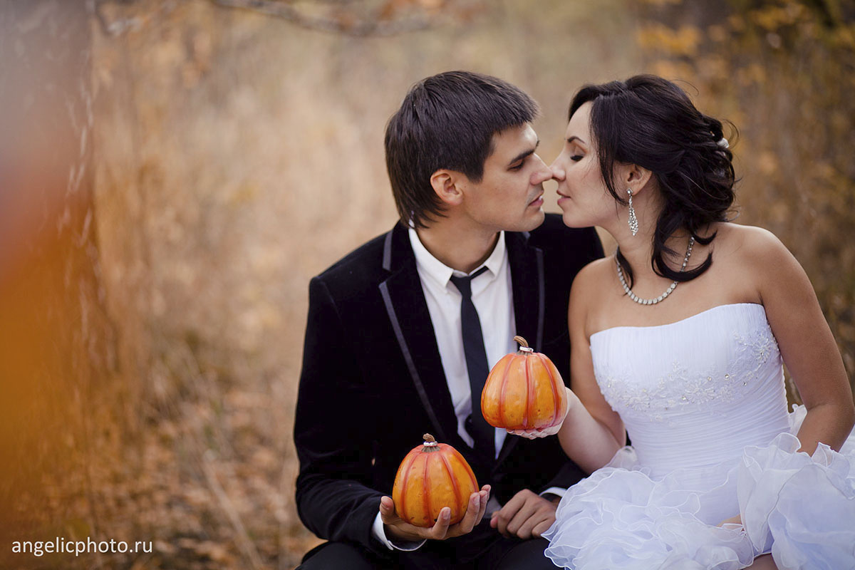 Тыквы в свадебной фотосессии — 28